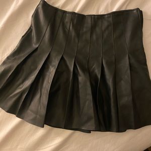 Pleated pleather skirt